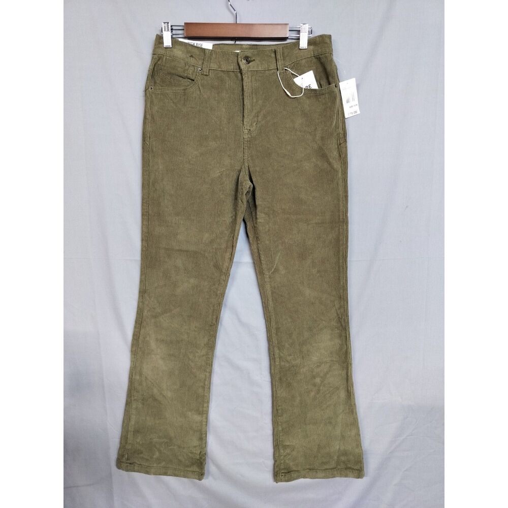 Kensie Jeans 10/30‎ The Tessa high rise boot cut uniform green corduroy new nwt